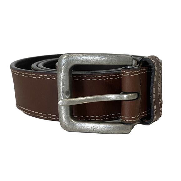 Timberland PRO Men’s Brown Belt Size 40 Genuine Full Grain Leather Distressed - Picture 3 of 16